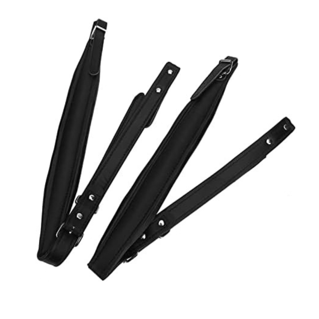 Black Accordion Straps, Leather Soft PU, Adjustable, 16-120 Bass, Comfortable, Durable