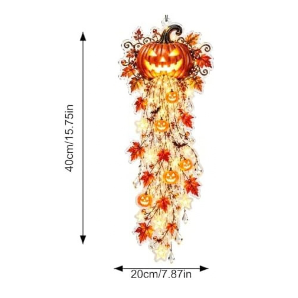 16'' Elegant Halloween Cascade Wall Light, Halloween Orange Pumpkin Lights