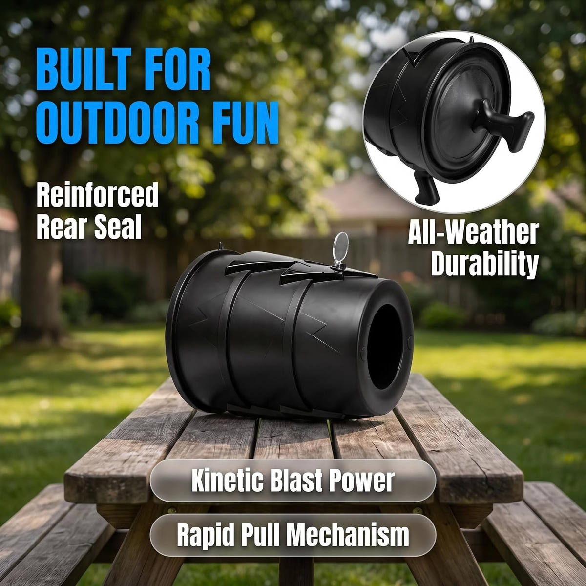 Handheld Single Shot Air Cannon Blaster Toy Black