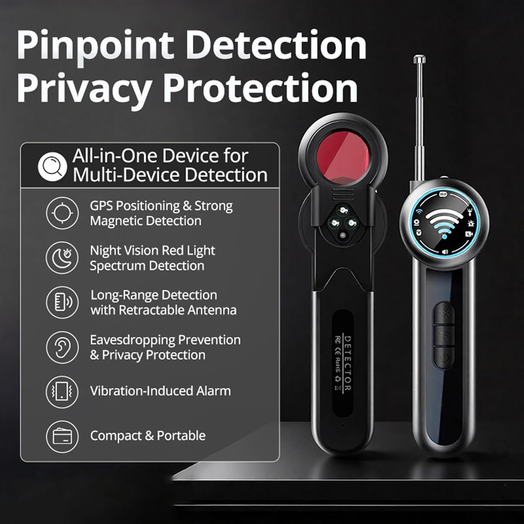 Portable Bug Detector Rechargeable Hidden Devices Detector 4 Modes 25H Working Time