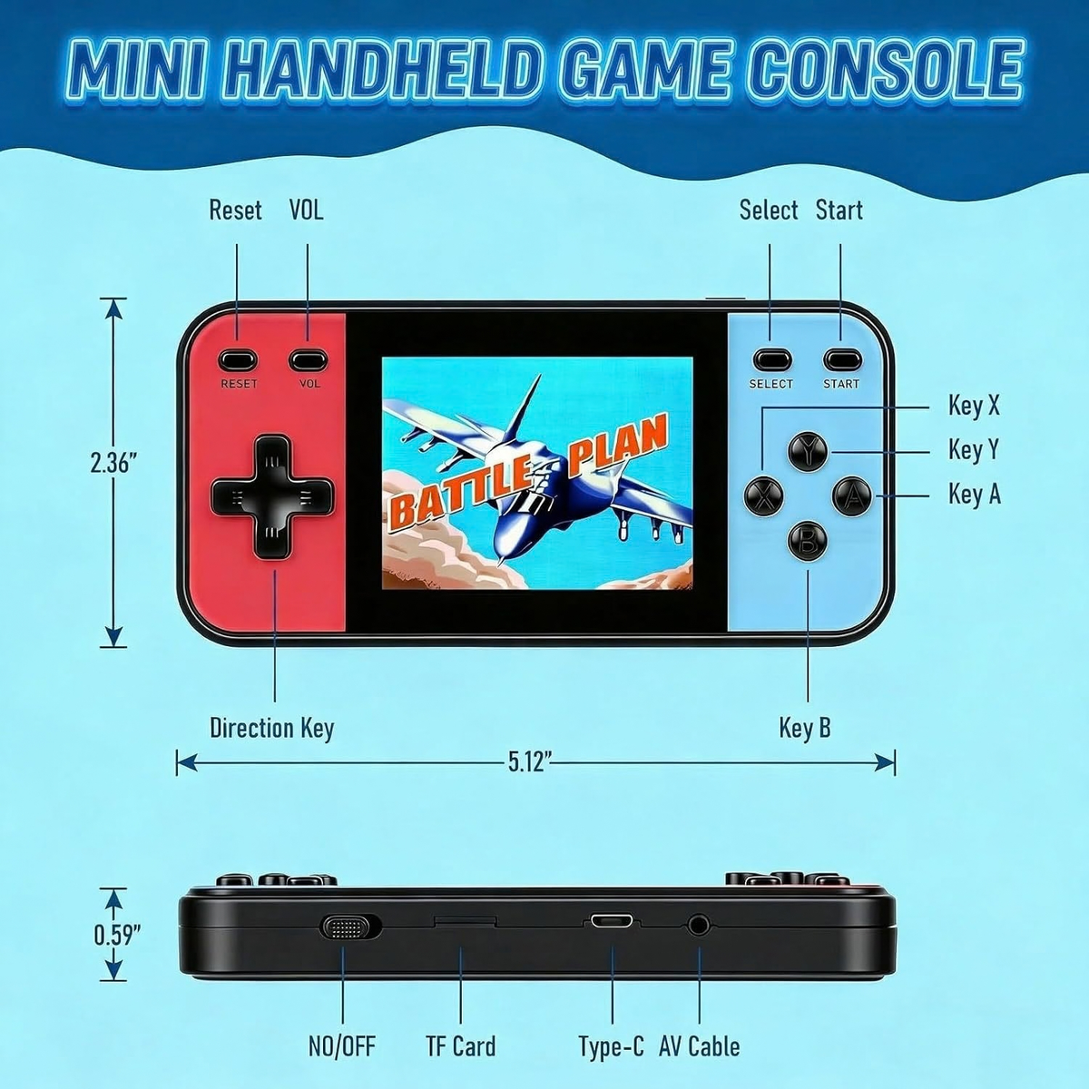 Retro Handheld Game Console, 240 Preloaded Classic Retro Video Games