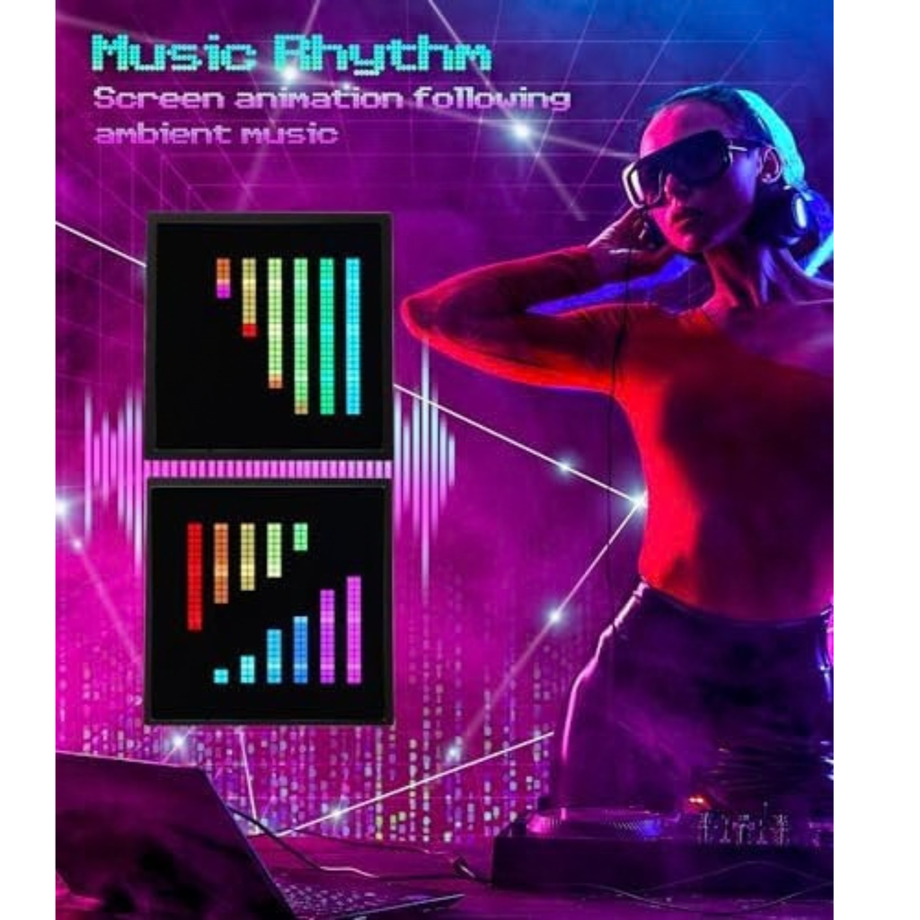 Gugxiom LED Pixel Art Display, Customizable LED Panel, Smart Clock DIY Graffiti Programmable LED Sign, Cyberpunk Decor, Smart Digital Display for Wall Art & Gaming Room Decor（32 * 32）