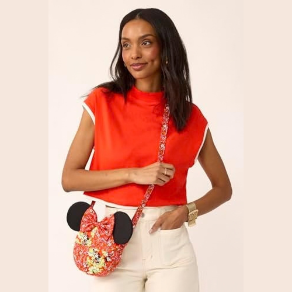 Vera Bradley Women's Disney Premium Cotton Minnie Mouse Crossbody
