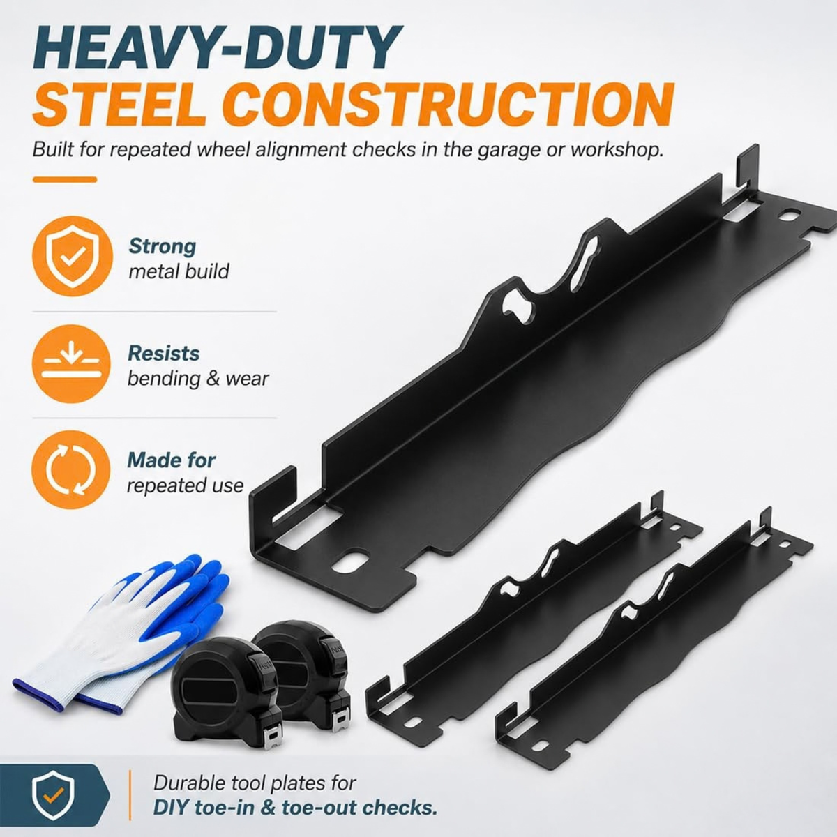 Stainless Steel Toe Alignment Tool Plates for Cars Trucks SUVs DIY Adjustment