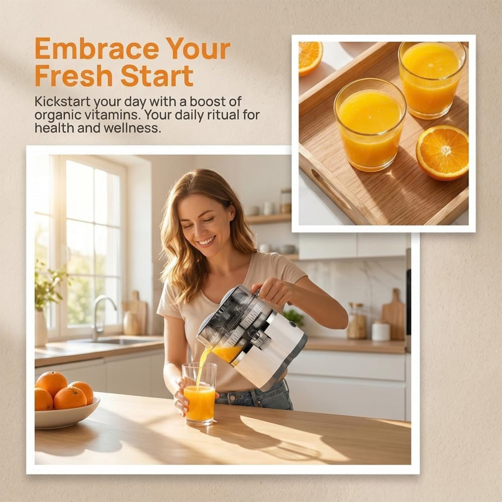 Dual-Head Automatic Electric Citrus Juicer, Orange Lemon Lime Squeezer, Easy-Clean Kitchen Appliance