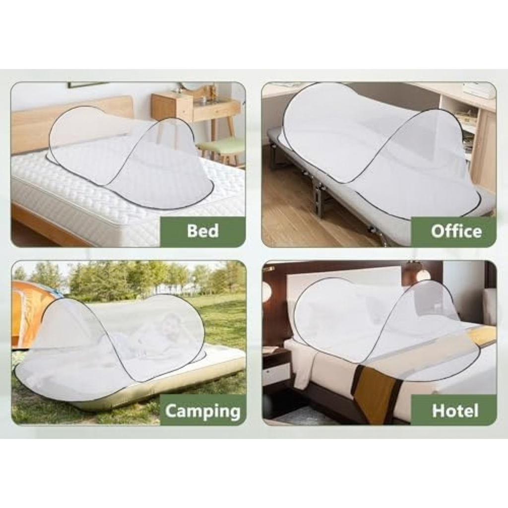 Gugxiom Pop Up Mosquito Net, Portable Foldable Camping Mosquito Net(Black)