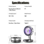 Portable Foldable Table Fan, USB Rechargeable, Quiet Adjustable Standing Fan with LED Light