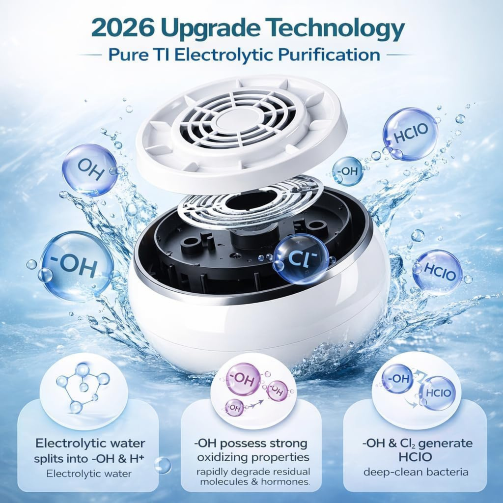 Fruit and Vegetable Washer, Wireless Produce Cleaner with Titanium Electrolysis