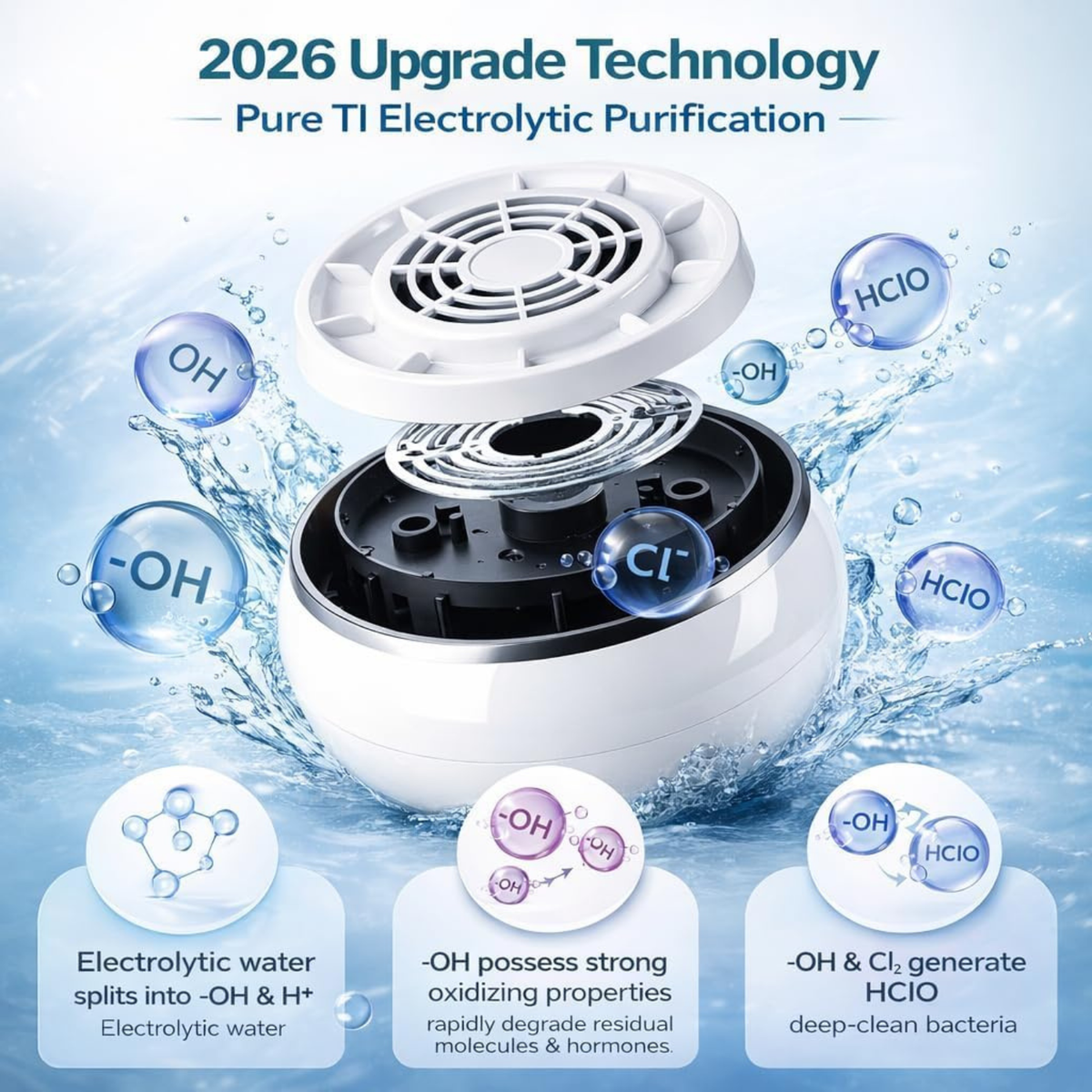 Fruit and Vegetable Washer, Wireless Produce Cleaner with Titanium Electrolysis