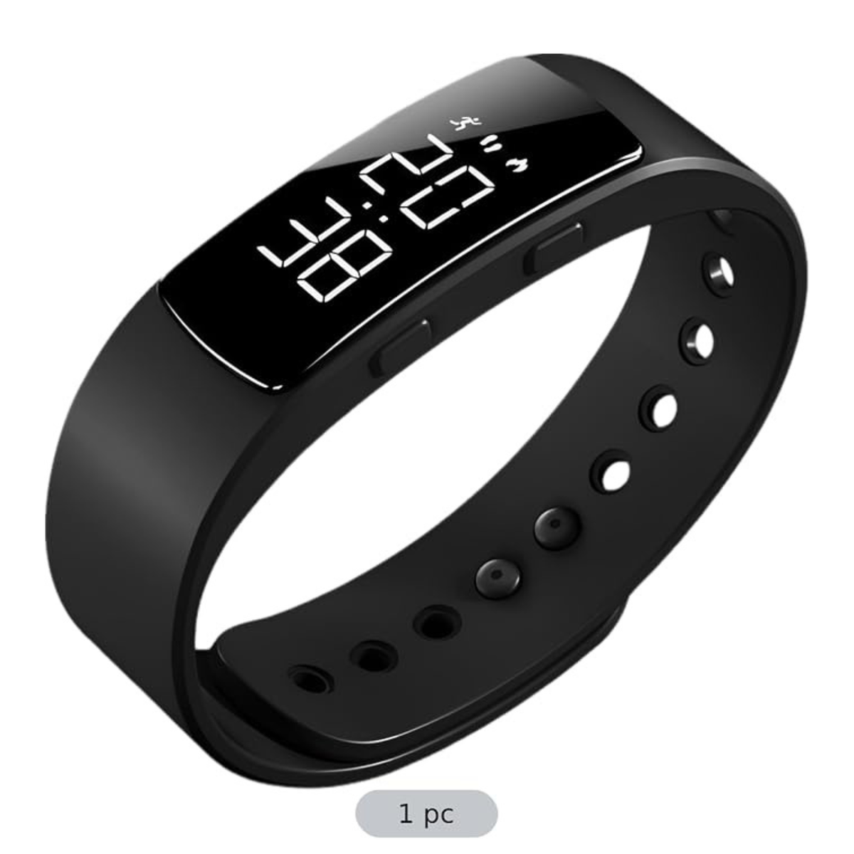 Silent Vibrating Alarm Watch with Step Counter, 10-Day Battery, and IP65 Waterproof Rating