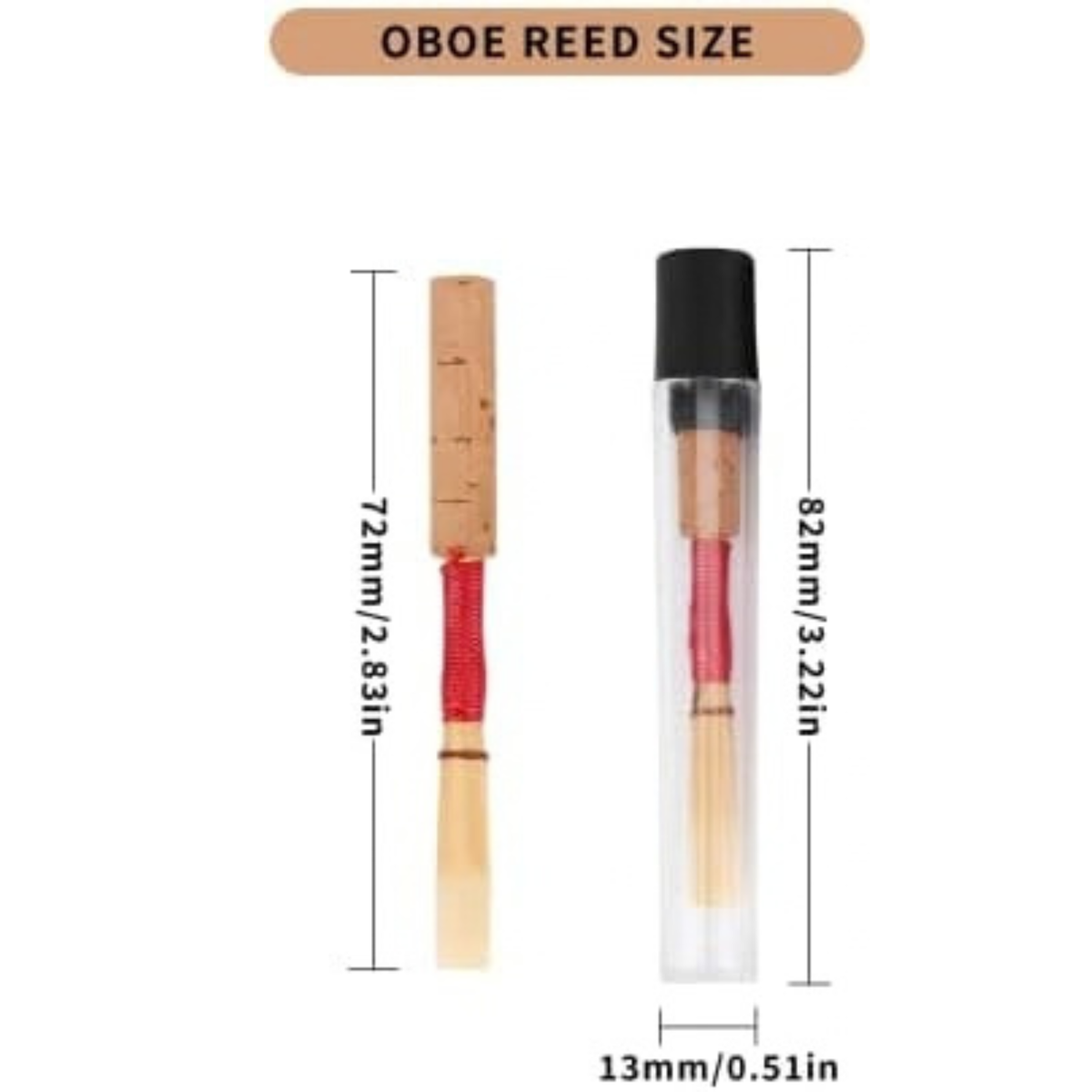 5PCS Oboe Reeds Medium, Oboe with 72mm/2.83" Reed, Oboe Instrument Accessory, No Soaking Required, Oboe Reeds for Beginners, 82 x 13 x 13mm