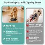 Wooden Dog Nail File Board with Built-in Treat Bowl, Black