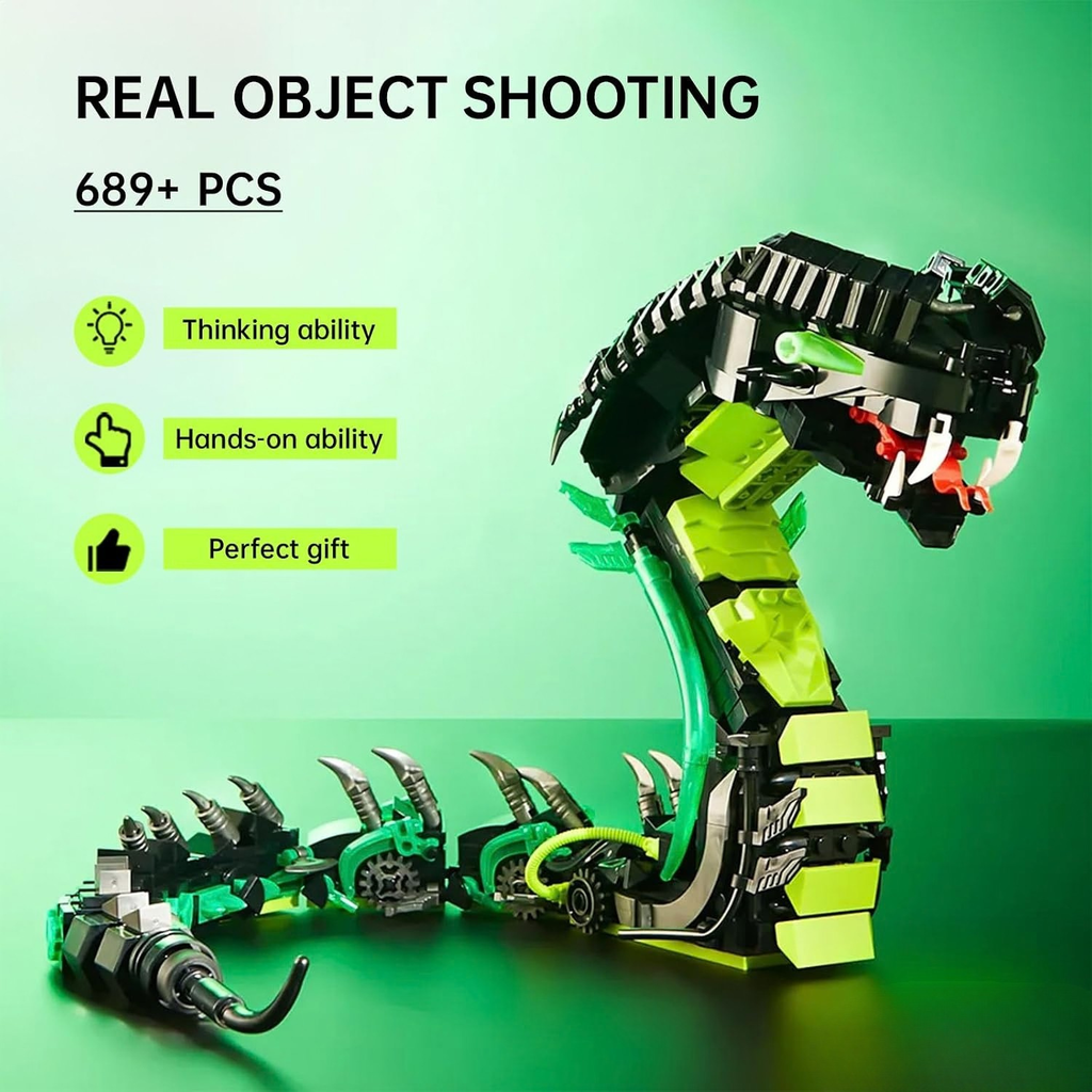 Mechanical Snake Building Blocks Set 3D Cobra Model for Adults Kids