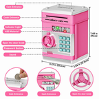 Electronic Piggy Bank Cash and Coin Saving ATM Box
