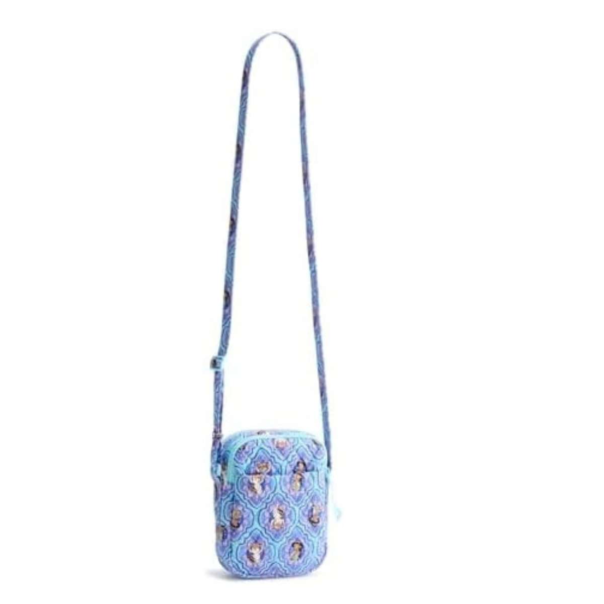 Vera Bradley Women's Disney Premium Cotton Sullivan Crossbody Bag – Quilted Shoulder Purse – Jasmine Medallions