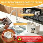5L Automatic Cat Feeder & 3L Water Dispenser, Button Control