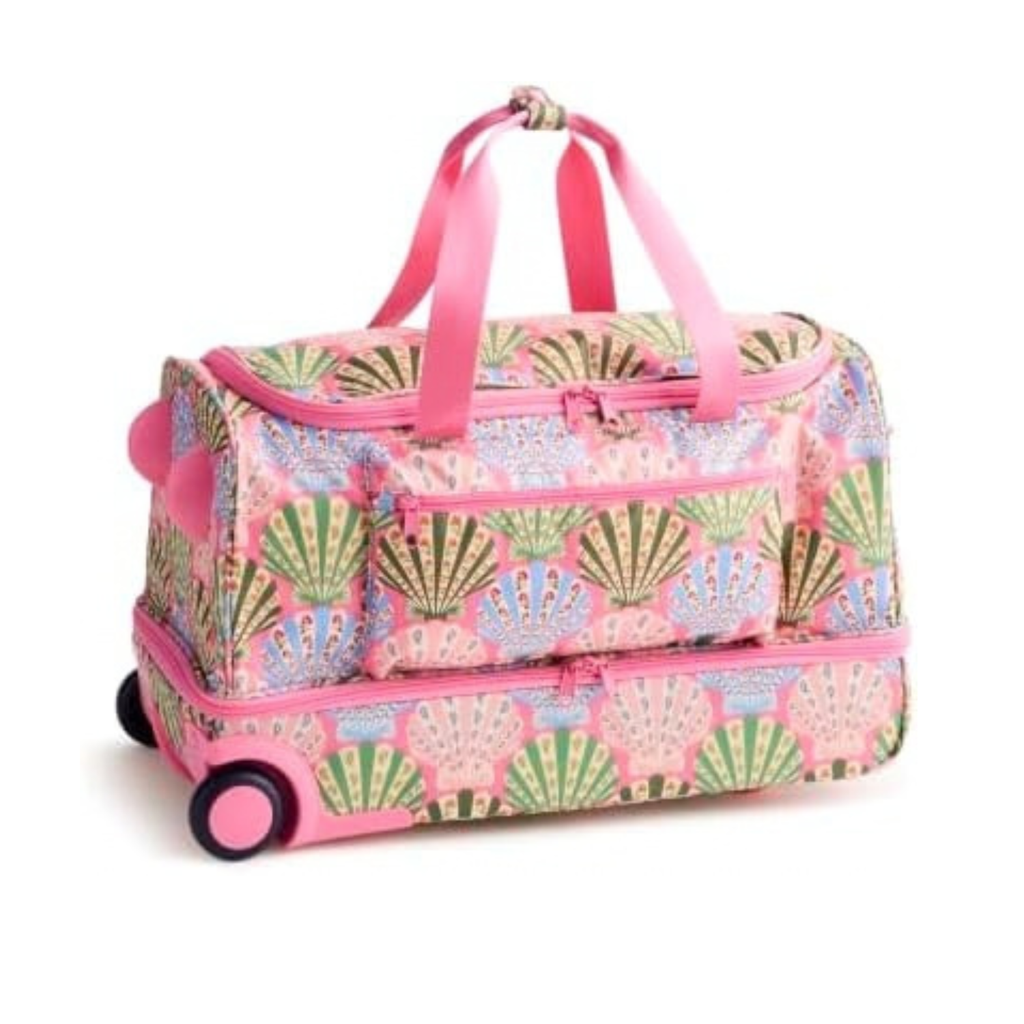 Vera Bradley Women's Ripstop Adair Rolling Duffel Bag – Cottage Shells 45L