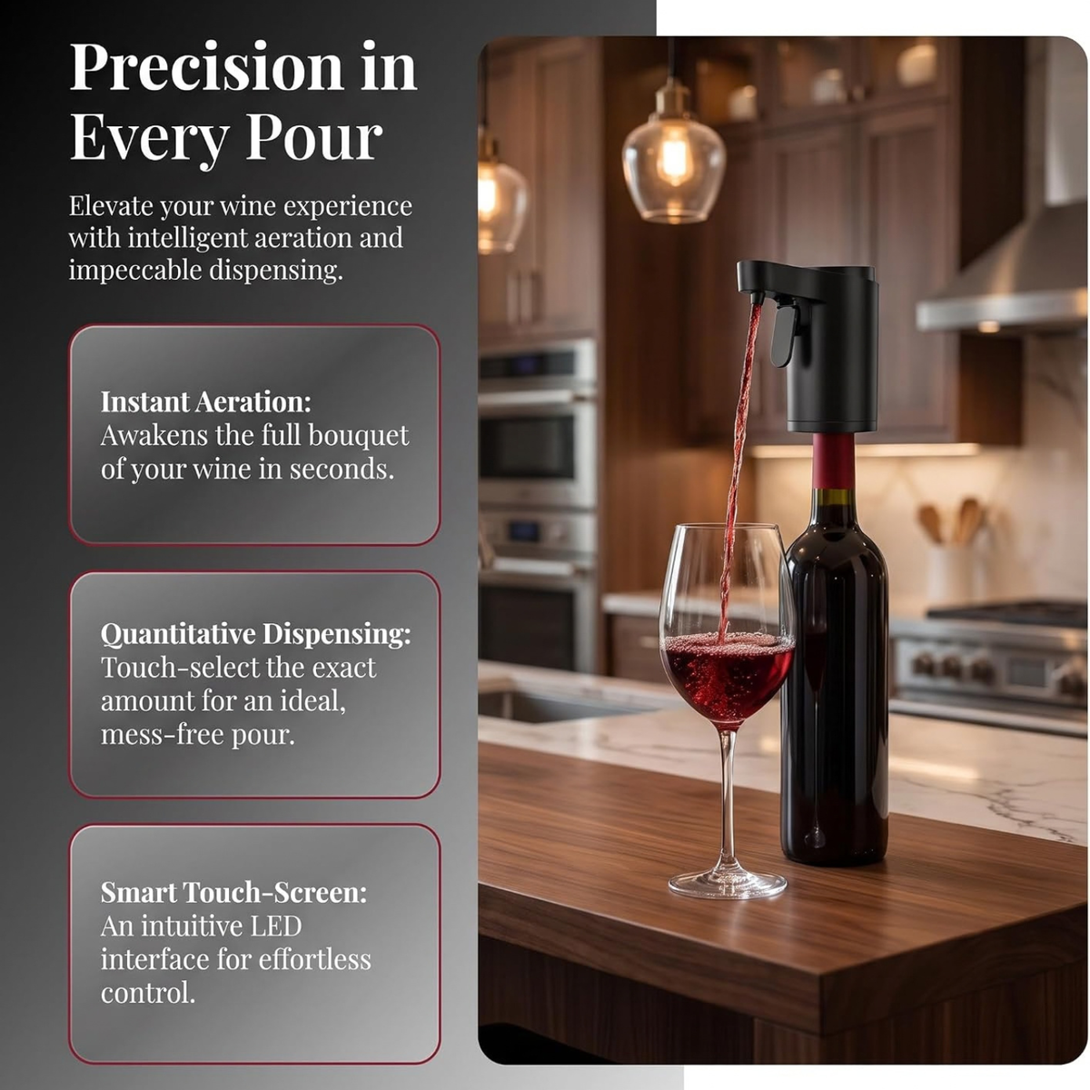 Rechargeable Bottle Top Pourer,Electric Whisky Dispenser