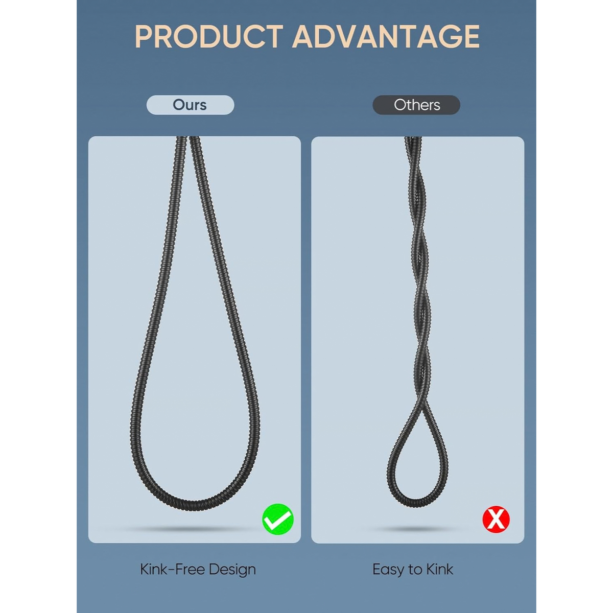 70" Extra Long Shower Hose, 304 Stainless Steel Handheld Shower Extension, Matte Black