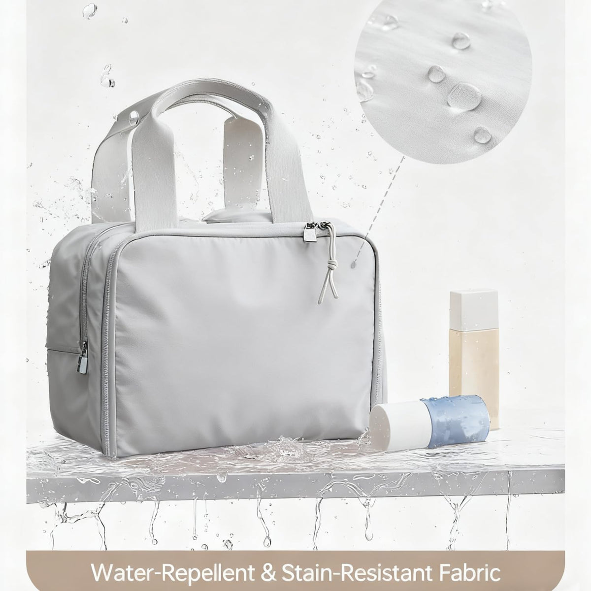 Large Capacity Travel Cosmetic Bag - Multi Compartment Water Repellent Makeup Organizer