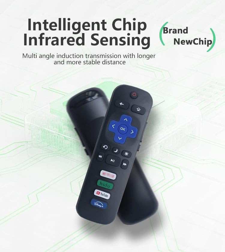 RC280/RC282 Remote Compatible with TCL, Hisense, Insignia, Element & JVC Roku TVs