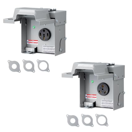 RV Power Outlet Box, 125V/250V NEMA 14-50R RV Outlet Enclosed & Lockable