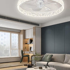 High Power Invisible Ceiling Fan Light Remote App Control Retractable Blade LED Ceiling Fan Dimmable Modern Flush Mount Chandelier Fan Light for Living Room Bedroom Dining Room Restaurant Office