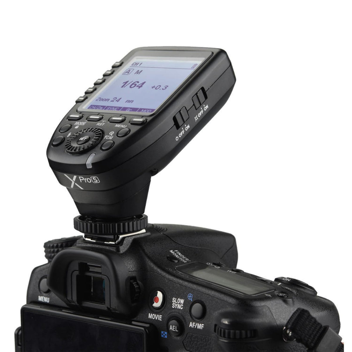 Xpro-S TTL Wireless Flash Trigger for Sony Cameras, 2.4G Wireless X System Transmitter with Large LCD Screen