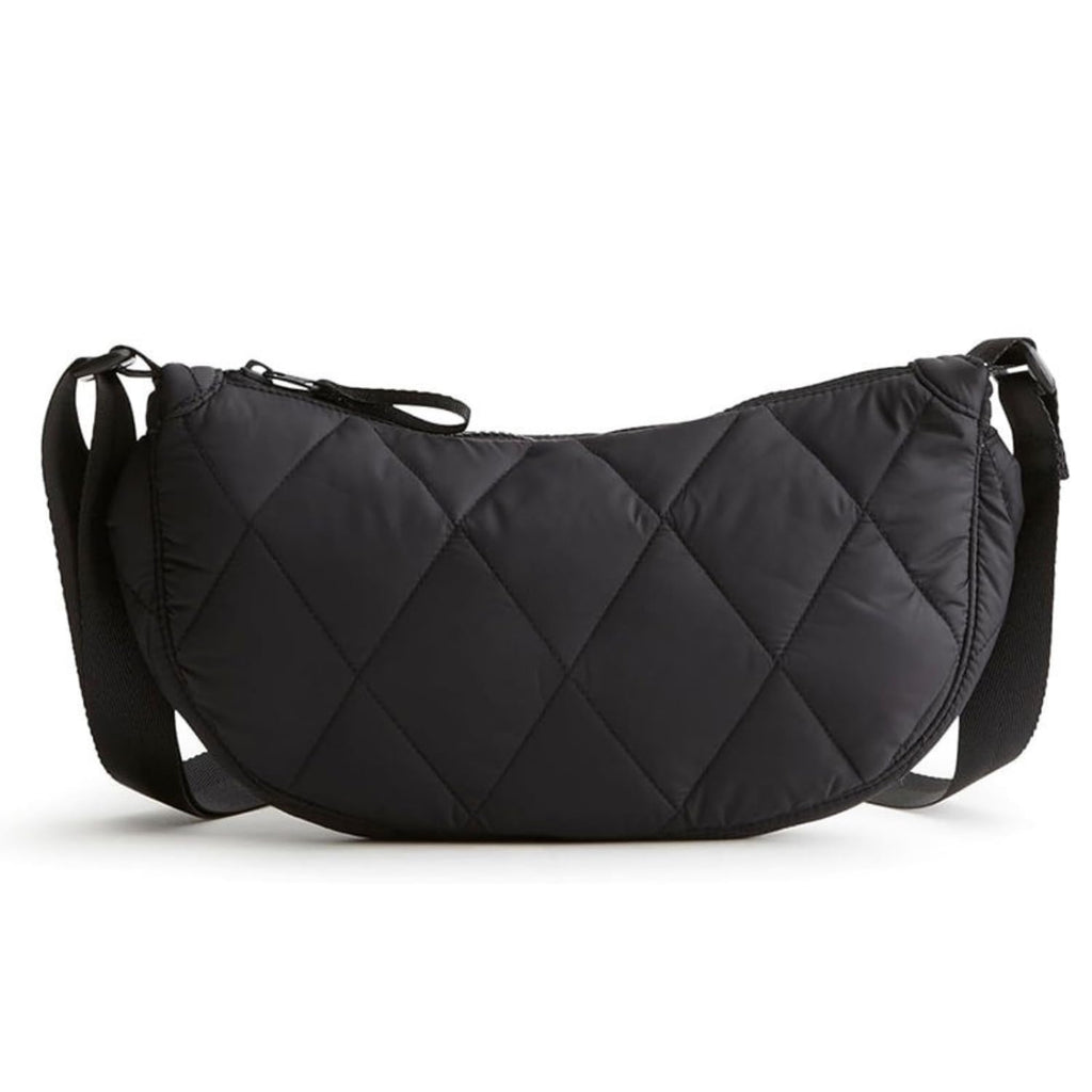 Quilted Puffer Crossbody Bag for Unisex- Lightweight Nylon Shoulder Bag, Waterproof Casual