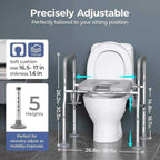 GAOBO Large Elevated Toilet Seat with Arms - Heavy Duty 400 lbs Aluminum Raised Toilet Seat Frame for Seniors, Handicap - 5 Height Adjustable Soft Padded Cushion Safety Rails, Post-Surgery Recovery