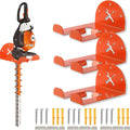 Upgraded Trimmer Rack Wall Mount - 8 Inch Heavy Duty Weed Eater Hanger for Garage Wall - Thickened Steel Garden Power Tool Organizer Bracket for String Trimmer, Lawn Mower & Hose, Orange