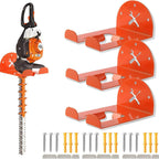 Upgraded Trimmer Rack Wall Mount - 8 Inch Heavy Duty Weed Eater Hanger for Garage Wall - Thickened Steel Garden Power Tool Organizer Bracket for String Trimmer, Lawn Mower & Hose, Orange