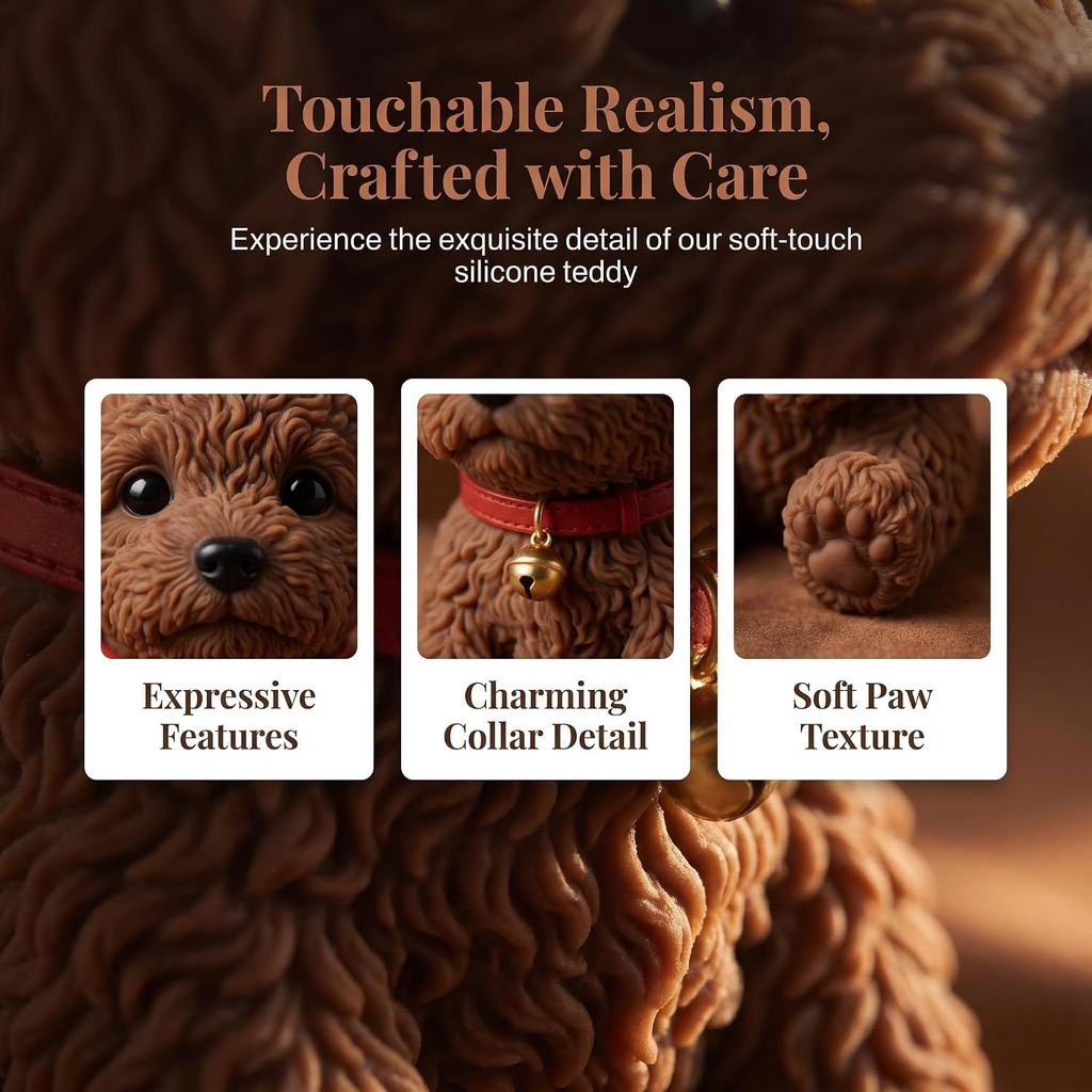 Dash Mat for Cars, Realistic Teddy Figurine with Anti‑Slip Dashboard Mat