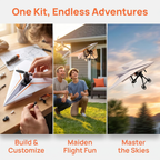 DIY RC Paper Airplane Kit with Gyro Stabilizer, Dual Propellers and Remote Controller