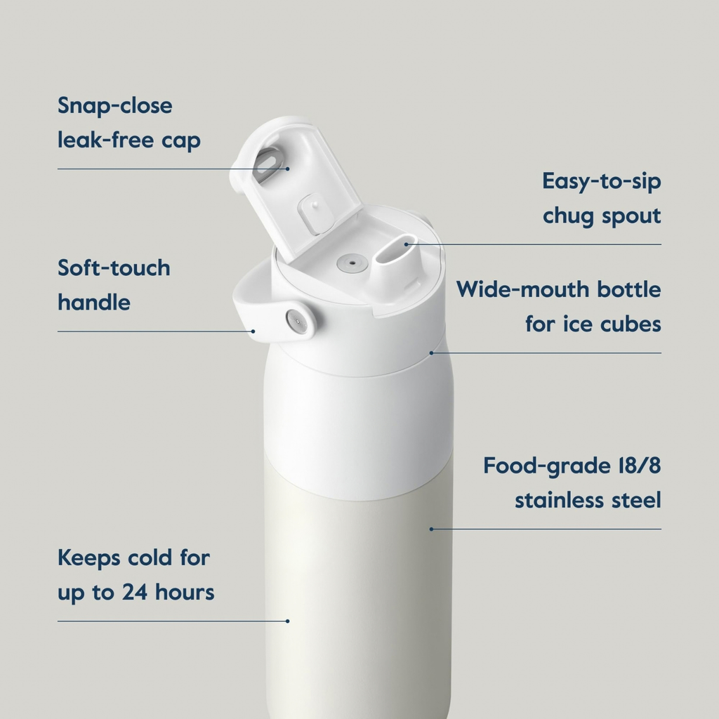 Summer Swig Set Bottle Swig Top 23oz Granite White Filter Straw