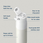 Summer Swig Set Bottle Swig Top 23oz Granite White Filter Straw