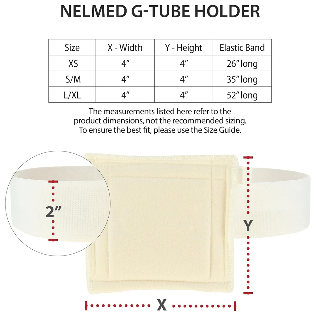 NelMed G-Tube Holder Belt for PEG & Feeding Tubes, Adjustable, Washable S/M