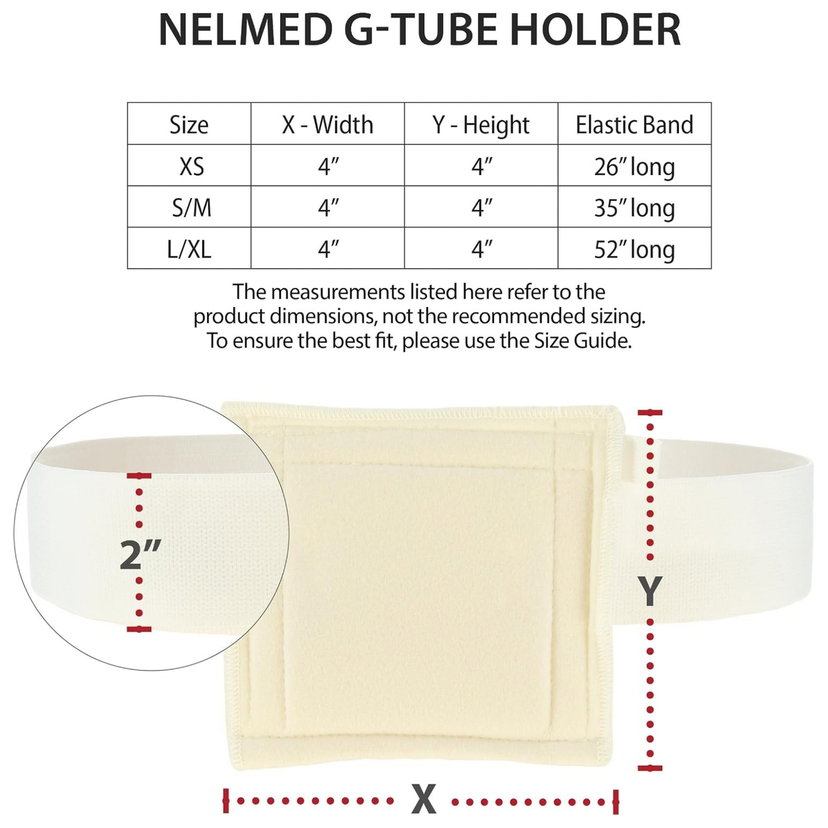 NelMed G-Tube Holder Belt for PEG & Feeding Tubes, Adjustable, Washable S/M