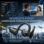 E12 Bone Conduction Headphones with Camera, AI Translation & Bluetooth