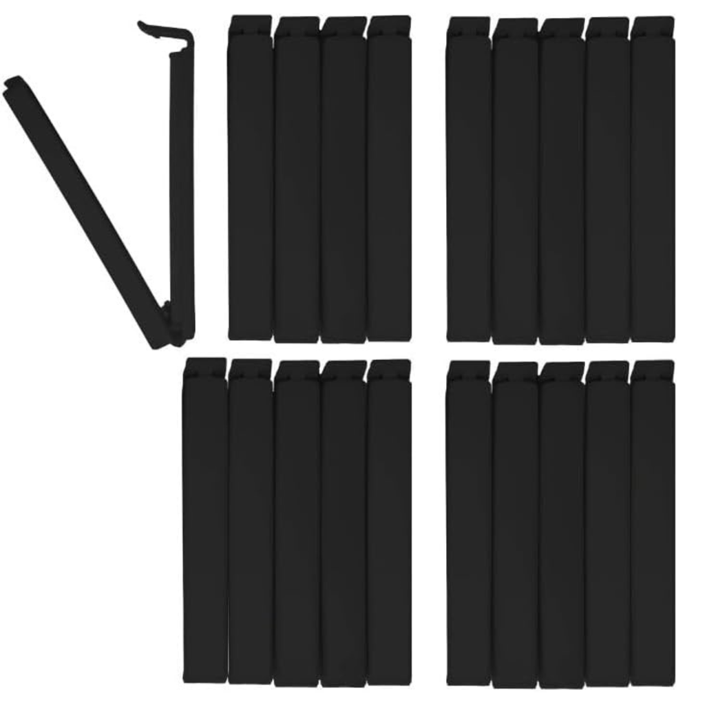 12 Pcs Black Plastic Bag Clips, 4.33 Inches Long. Durable Food Sealing Clips Keep Snacks Fresh, Great for Home and Kitchen Storage.