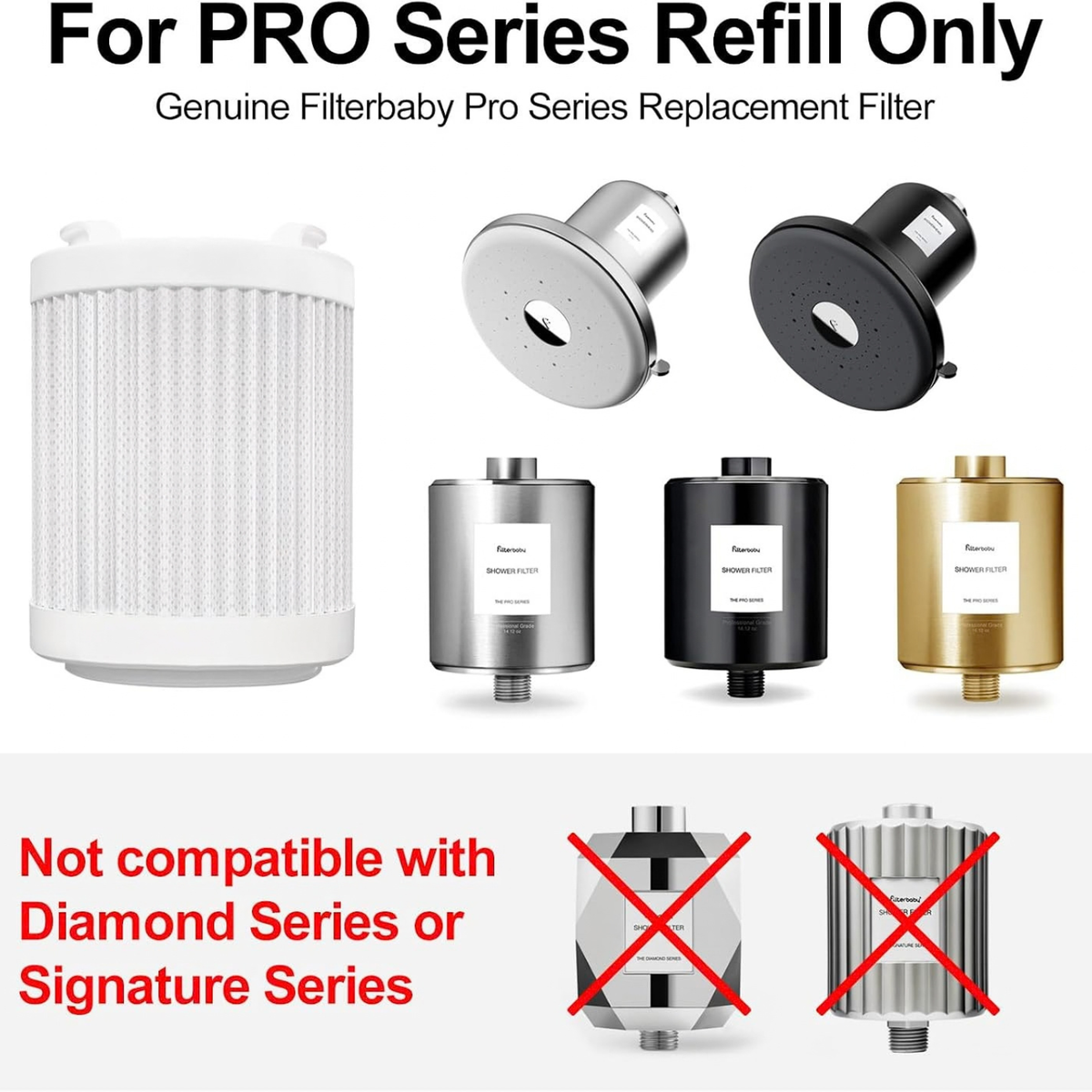 Genuine Official Pro Series Shower Filter Refill, Tested to NSF/ANSI 177