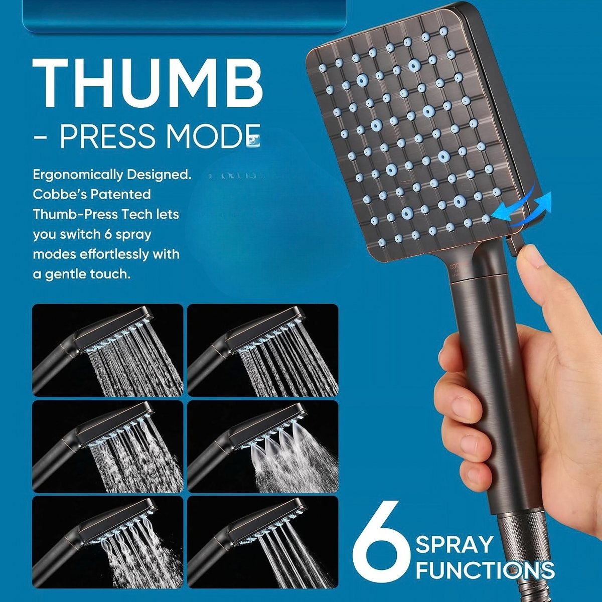 Filtered Shower Head with Handheld + 4 Pack Replacement Filters（Oil Rubbed Bronze)