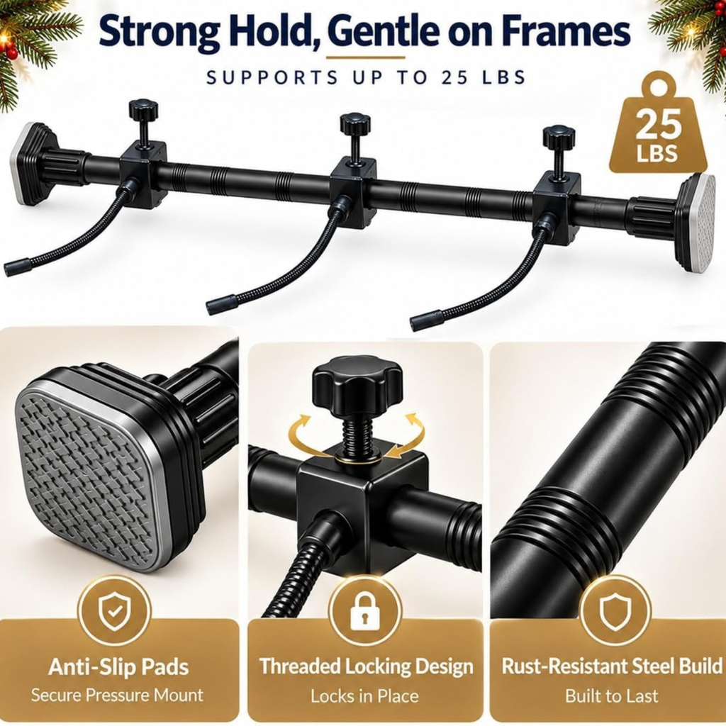 Garland Hanger for Front Door, Adjustable No Hardware Garland Hanger