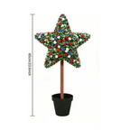 Premium Large Artificial Five-Pointed Star Shaped Patriotic Topiary Tree, 4th of July Decoration,1776-2026 USA 250th Anniversary Merchandise for Front Door Outdoor Decor(23.6''H Red White Blue)