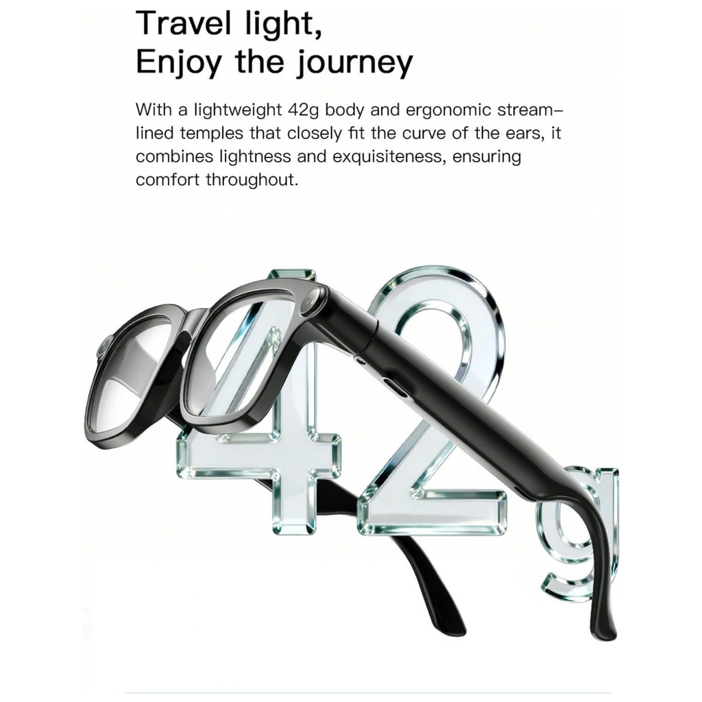 M08 Smart Glasses with 4K Camera, Bluetooth Audio, AI Translation and Voice Assistant