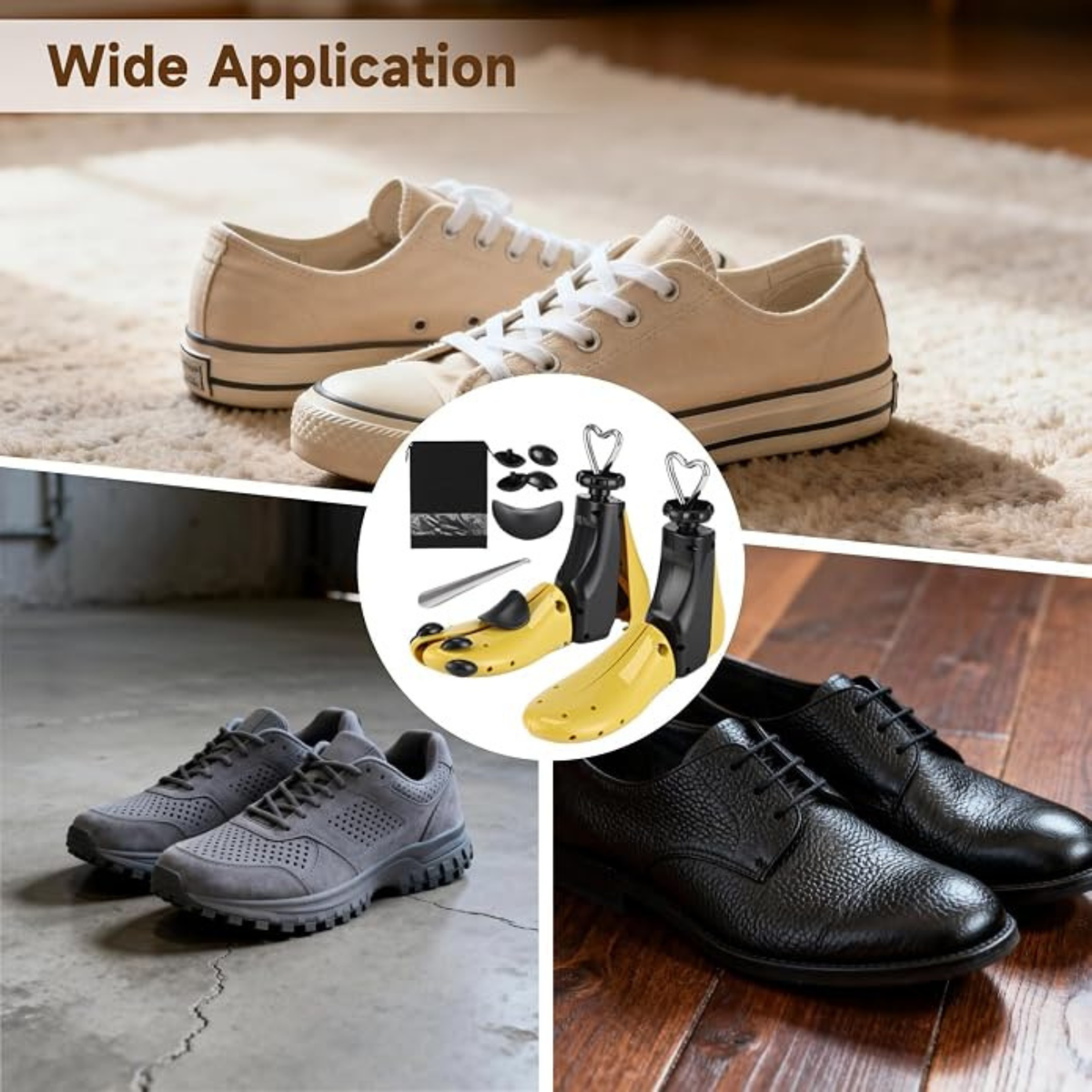 2 Pcs Adjustable Shoe Stretcher Set Width and Length Expander for Wide Feet
