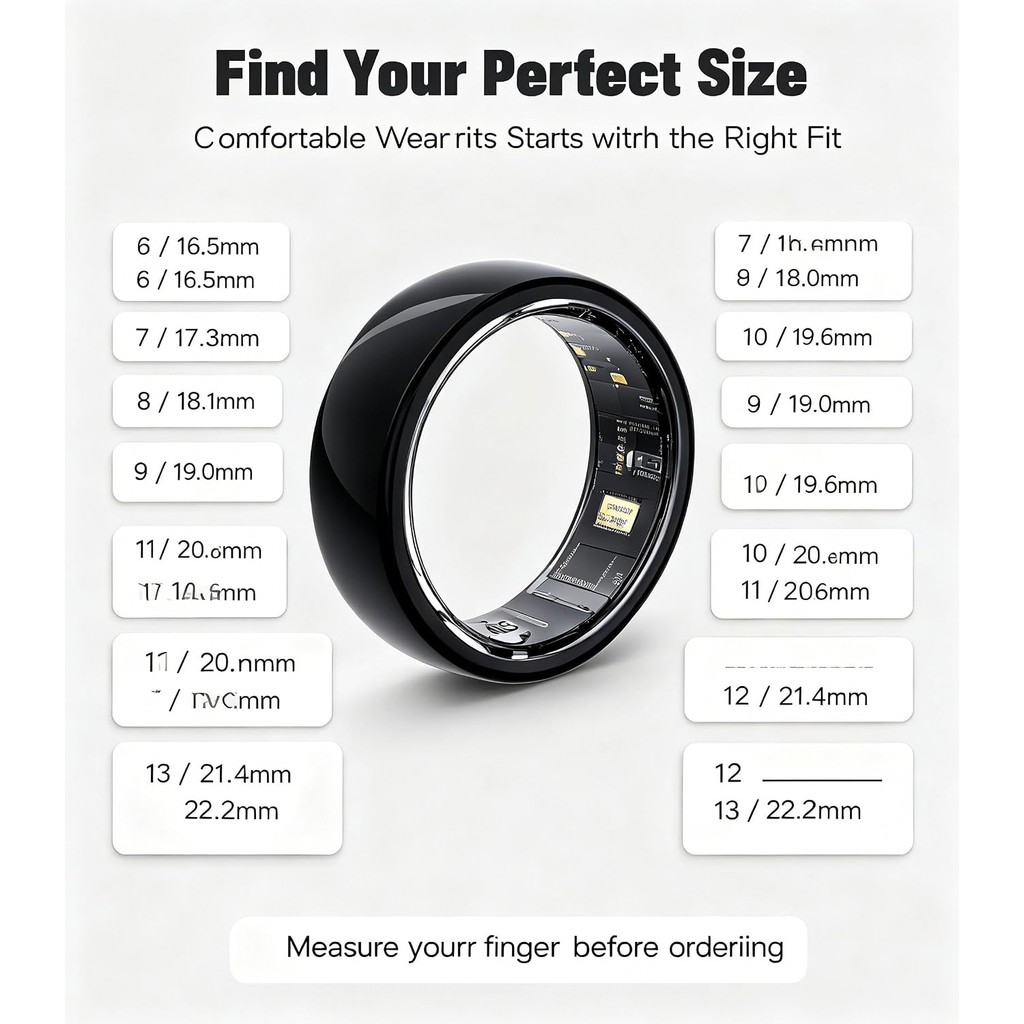 AI Smart Ring for Women Men, Health Ring with AI Health Analysis, IP68