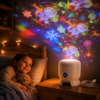 Dynamic Rotating LED Ocean Projector Light, USB Rechargeable Night Light with Adjustable Brightness
