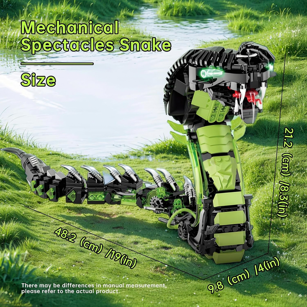 Mechanical Snake Building Blocks Set 3D Cobra Model for Adults Kids