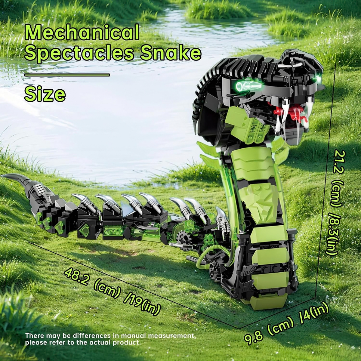 Mechanical Snake Building Blocks Set 3D Cobra Model for Adults Kids